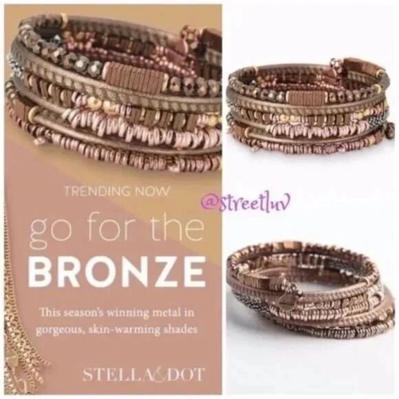 Stella & Dot Jarne Coil Bracelet – Bronze Wrap – Retired - Picture 2 of 6